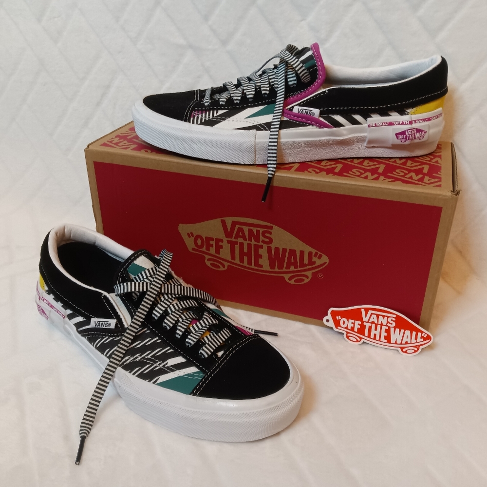 Retro Striped Vans size 8.5